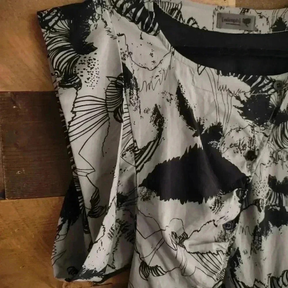 ANTHROPOLOGIE Nümph Gray And Black Cocktail Dress Size 8 EK(6 US) - Picture 4 of 12